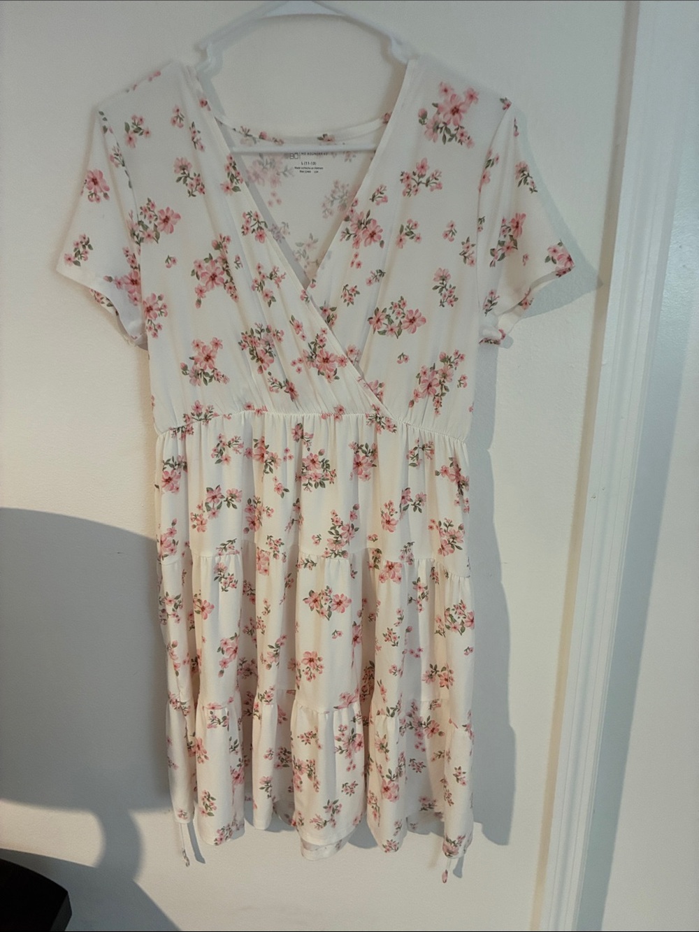 No Boundaries Cream Dress with Pink Floral Print
